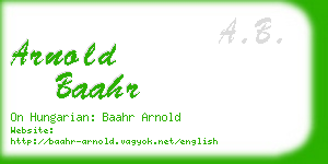 arnold baahr business card